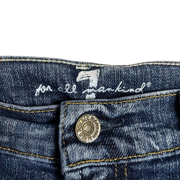 7 For All Mankind Women's Mini Raw Hem Denim Skirt - Picture 2 of 8